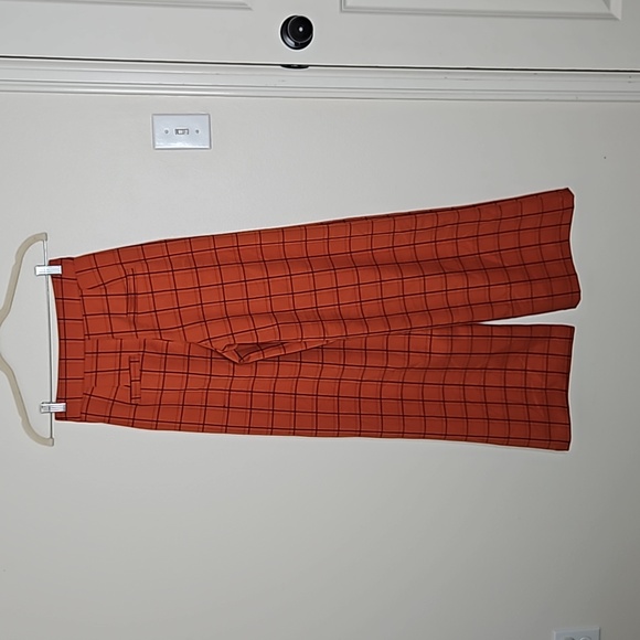 Unique vintage orange plaid wide leg pants Size XS - Picture 6 of 11